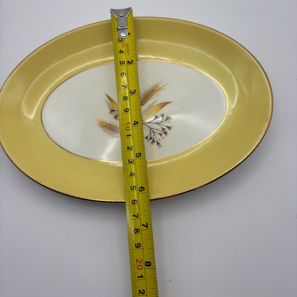 Vintage Century Service Autumn Gold 8.75" Oval Platter Wheat Mid Century MCM - Picture 4 of 4